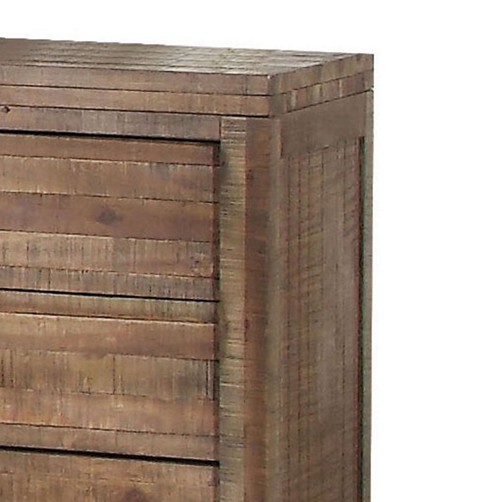 Modern Style 3 Drawers Wood Nightstand By Andria, Brown By Benzara | Nightstands | Modishstore - 5