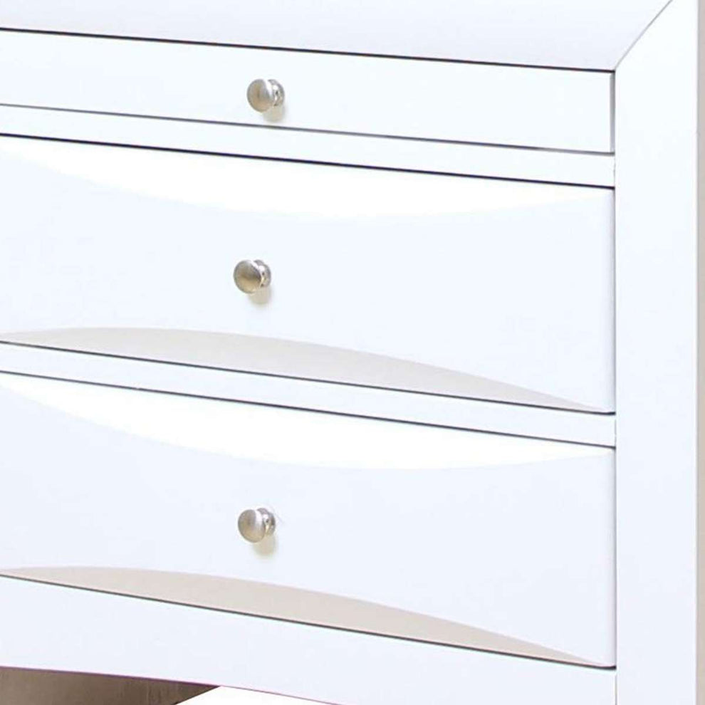 Contemporary 3 Drawer Wood  Nightstand By Ireland, White  By Benzara | Nightstands |  Modishstore  - 4