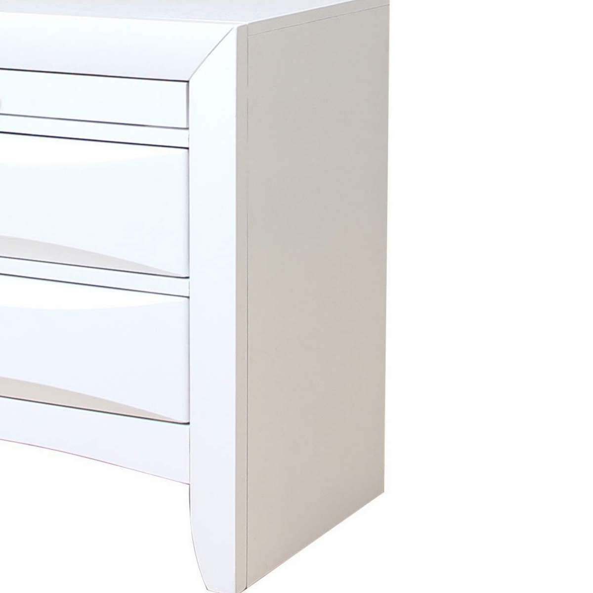 Contemporary 3 Drawer Wood  Nightstand By Ireland, White  By Benzara | Nightstands |  Modishstore  - 5
