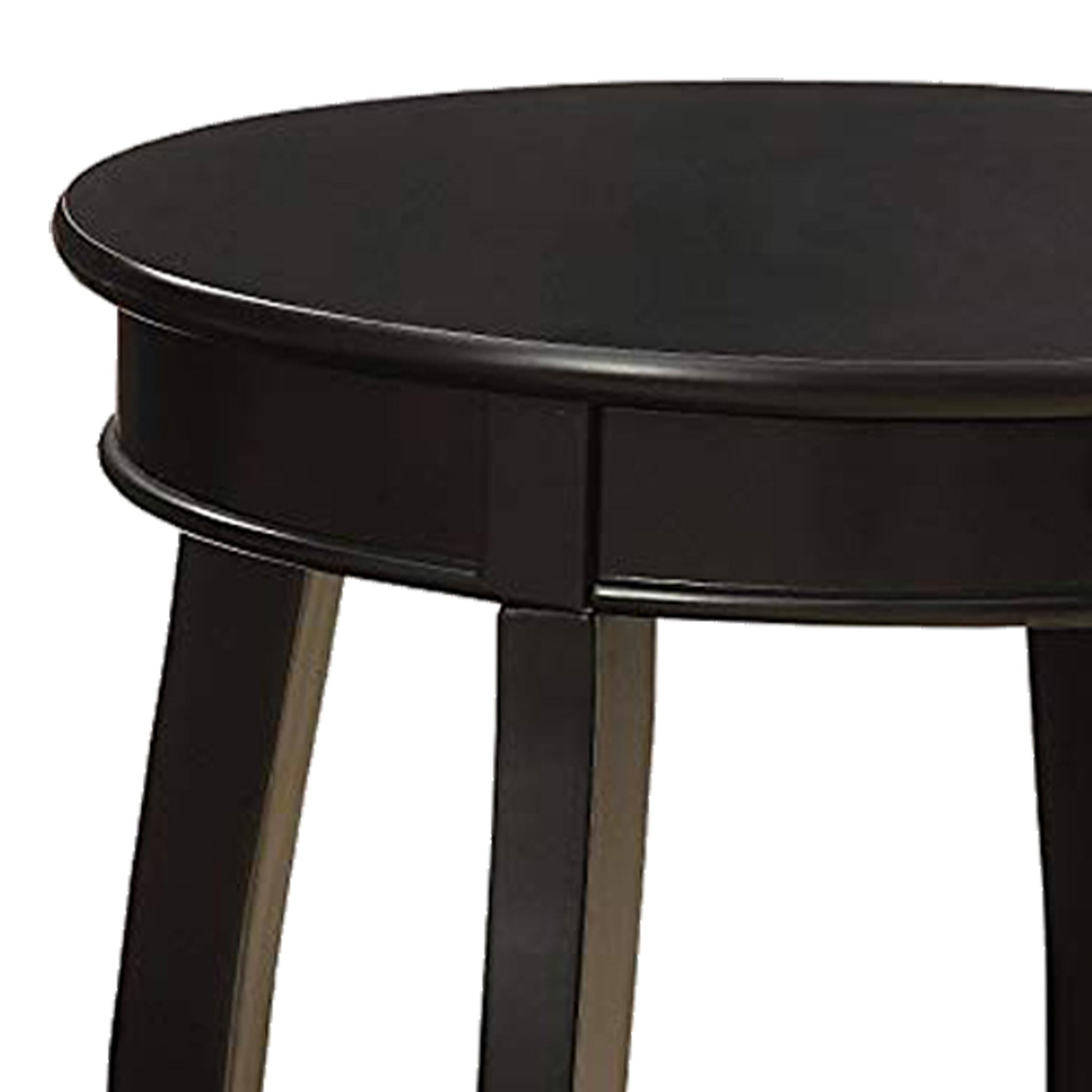1 Drawer Round Shape Wooden End Table With Cabriole Legs, Espresso Brown  By Benzara | End Tables |  Modishstore  - 3