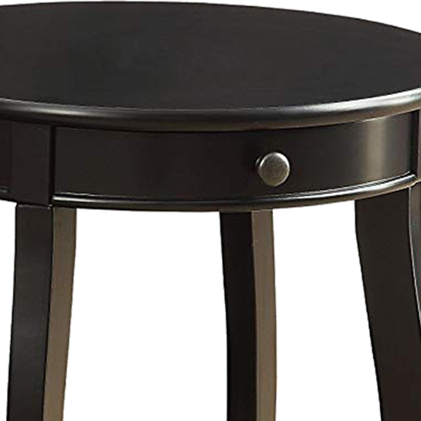 1 Drawer Round Shape Wooden End Table With Cabriole Legs, Espresso Brown  By Benzara | End Tables |  Modishstore  - 4