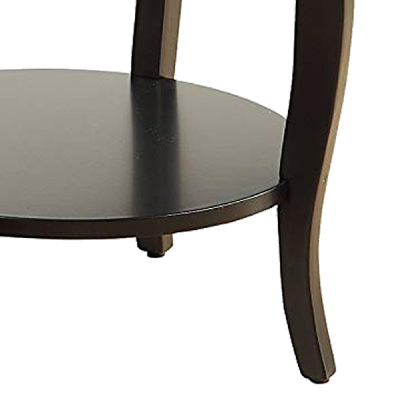 1 Drawer Round Shape Wooden End Table With Cabriole Legs, Espresso Brown  By Benzara | End Tables |  Modishstore  - 5