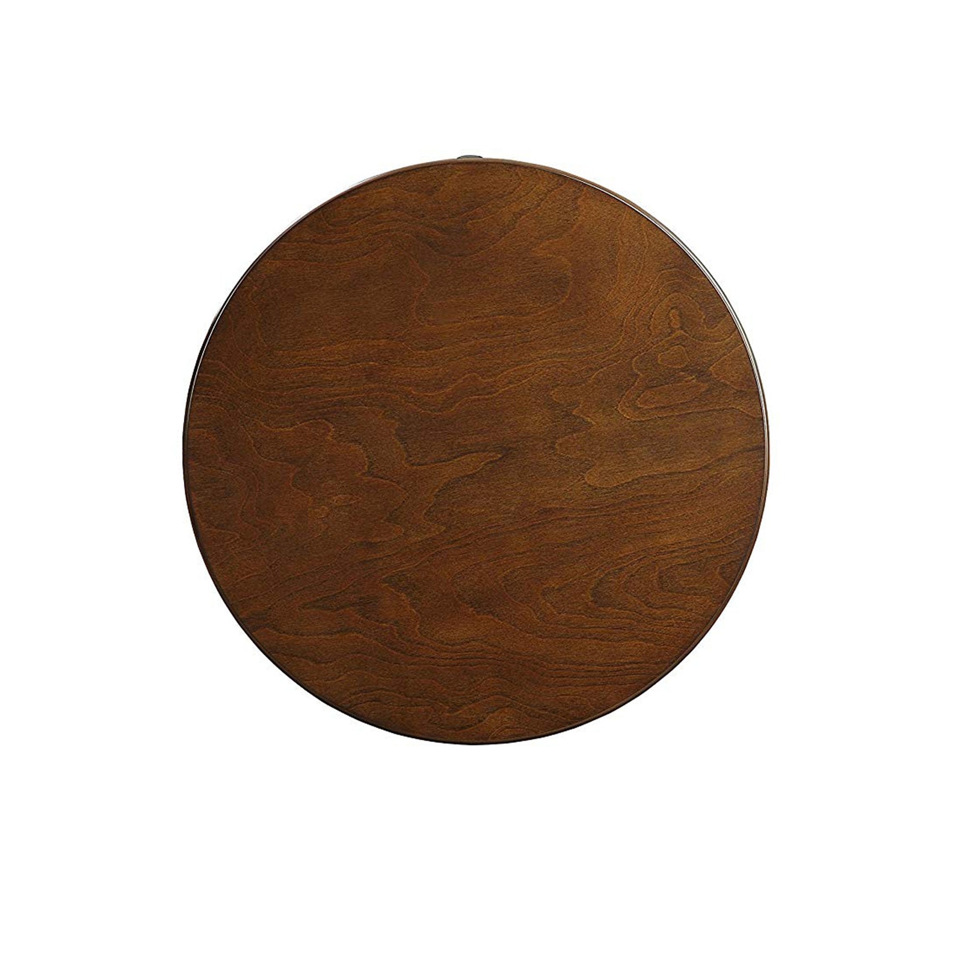1 Drawer Round Shape Wooden End Table With Cabriole Legs, Walnut Brown By Benzara | Side Tables |  Modishstore  - 5