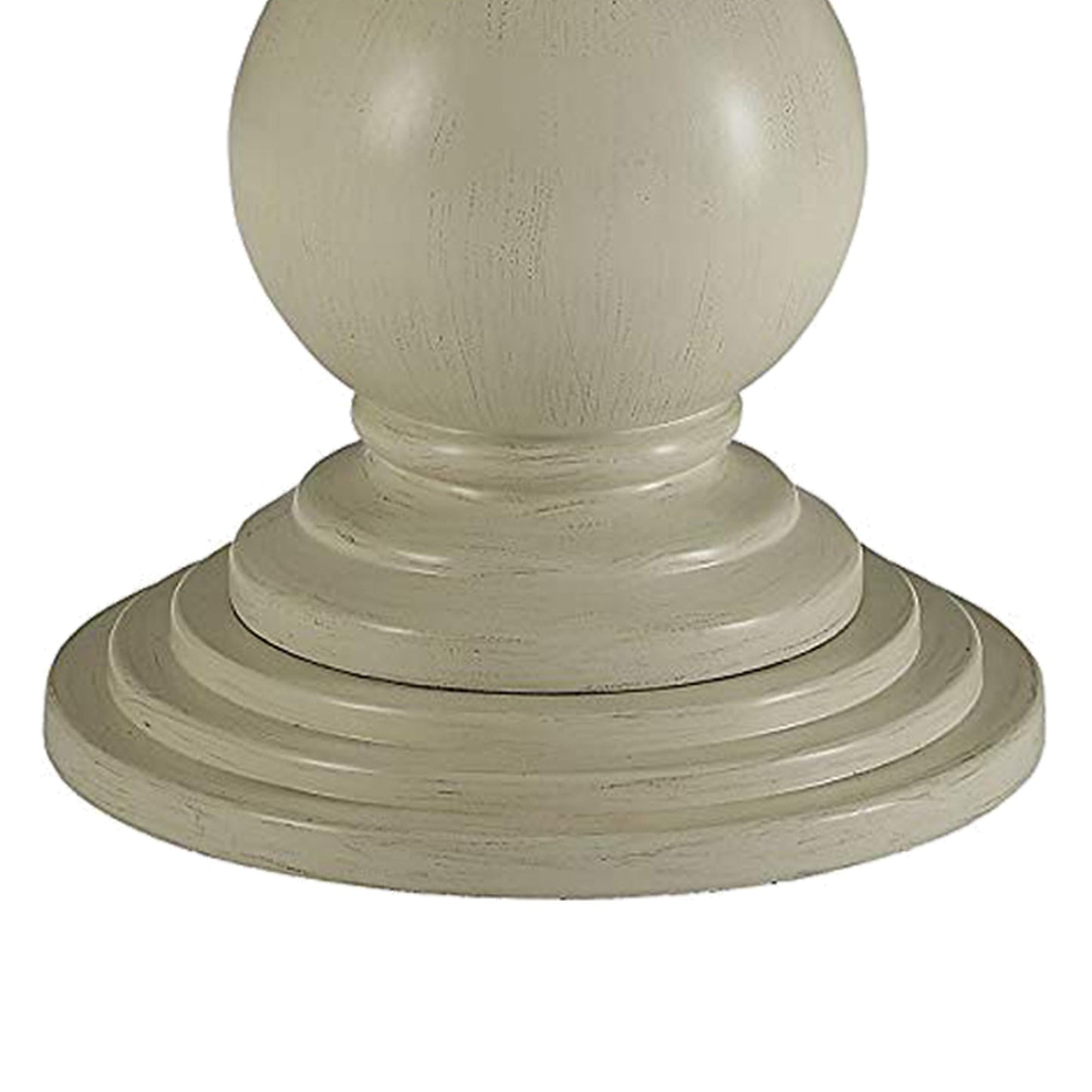 Round Shape Wooden Accent Table With Pedestal Base, Antique White  By Benzara | Side Tables |  Modishstore  - 5