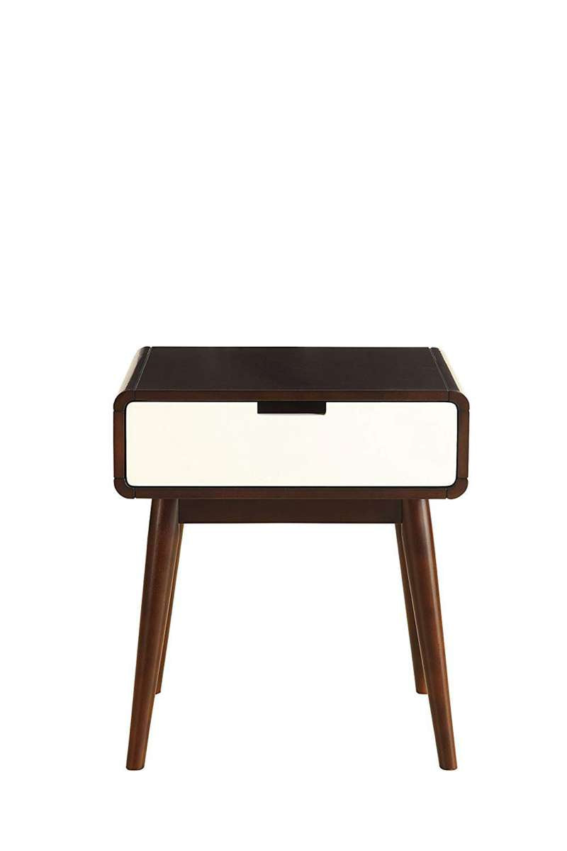 Christa End Table (Usb Power Dock), Espresso & White  By Benzara | Side Tables |  Modishstore  - 2