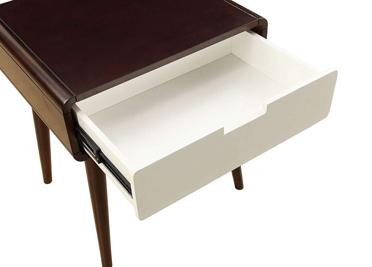 Christa End Table (Usb Power Dock), Espresso & White  By Benzara | Side Tables |  Modishstore  - 5
