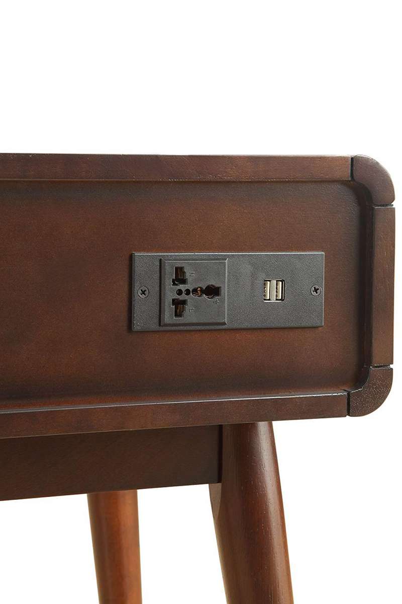 Christa End Table (Usb Power Dock), Espresso & White  By Benzara | Side Tables |  Modishstore  - 6