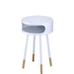 Wooden Round End Table With Open Storage Compartment, Blue  By Benzara | Side Tables |  Modishstore  - 7