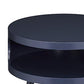 Wooden Round End Table With Open Storage Compartment, Blue  By Benzara | Side Tables |  Modishstore  - 4