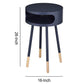 Wooden Round End Table With Open Storage Compartment, Blue  By Benzara | Side Tables |  Modishstore  - 6