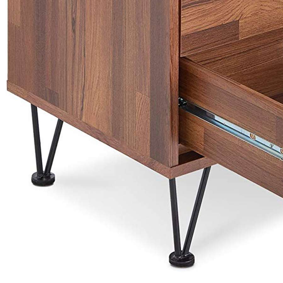 Contemporary 2 Drawers Wood Nightstand By Deoss, Brown  By Benzara | Nightstands |  Modishstore  - 3