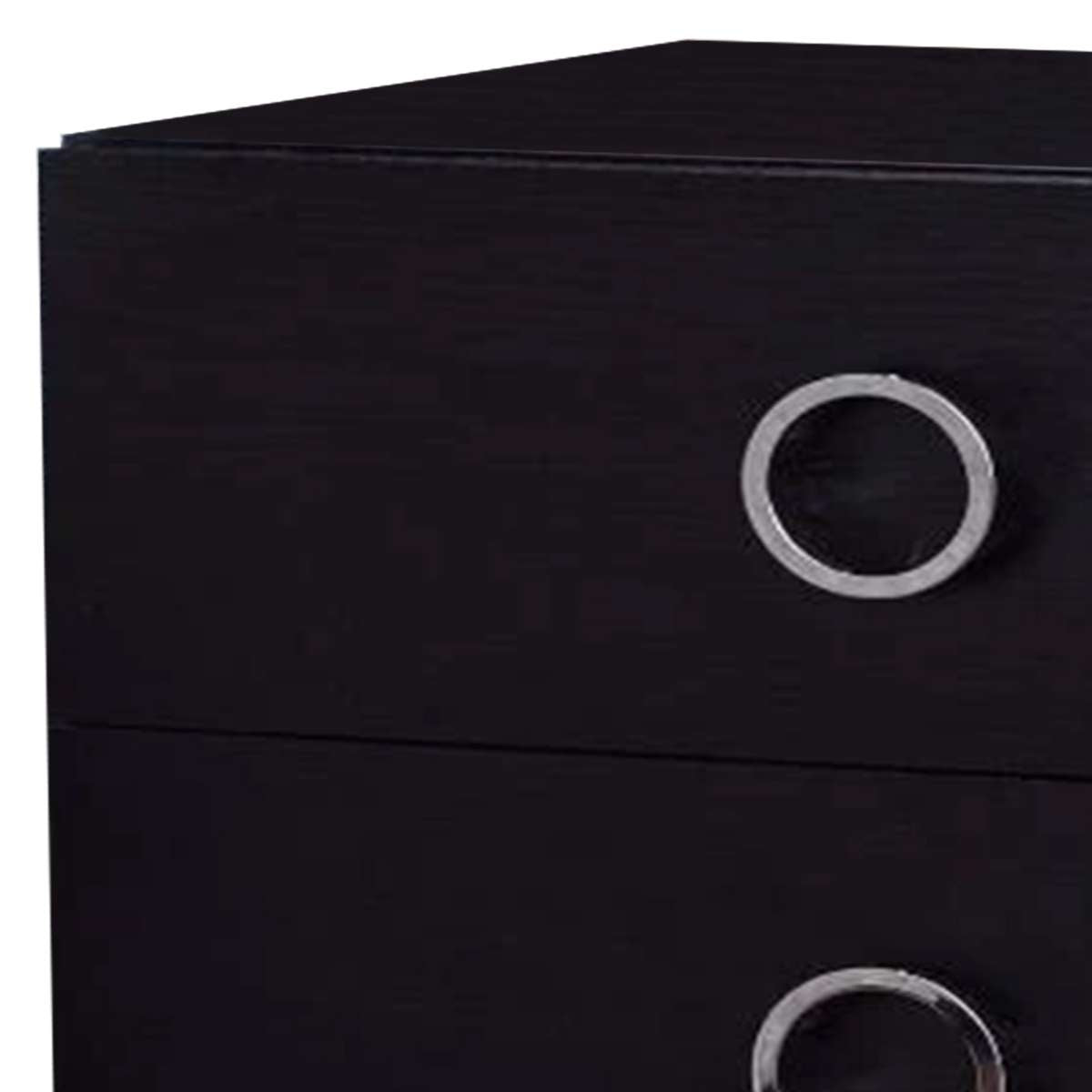 Contemporary Style Wood & Metal Nightstand By Elms, Black & Chrome  By Benzara | Nightstands |  Modishstore  - 4