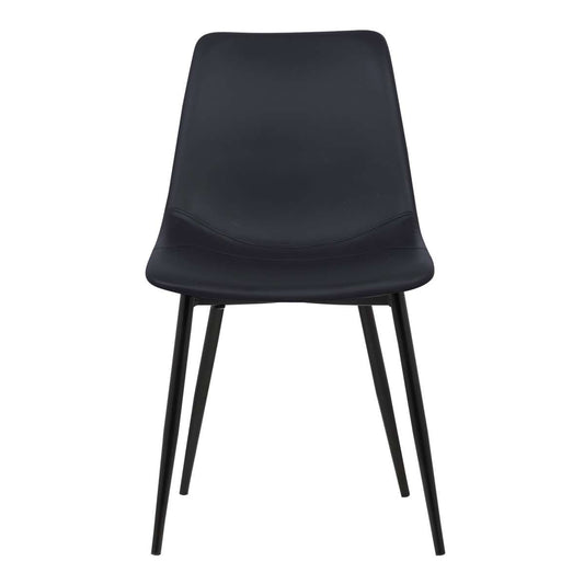 Leatherette Dining Chair With Bucket Seat And Metal Legs, Black By Benzara | Dining Chairs |  Modishstore 