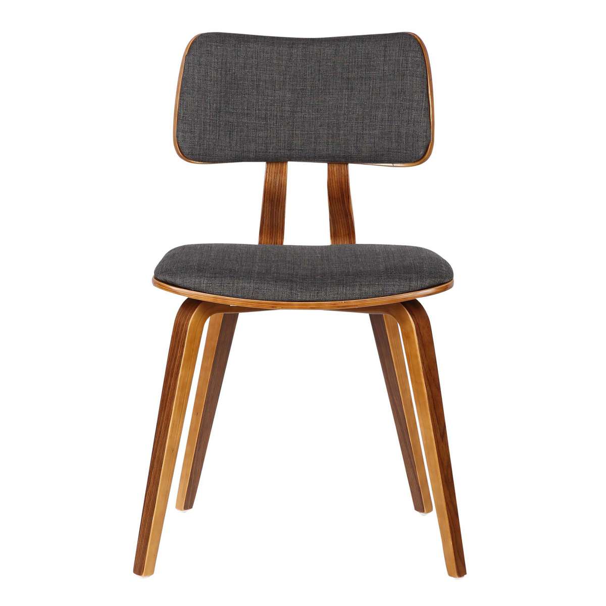 Fabric Upholstered Split Curved Back Wood Dining Chair, Brown And Dark Gray By Benzara | Dining Chairs |  Modishstore 