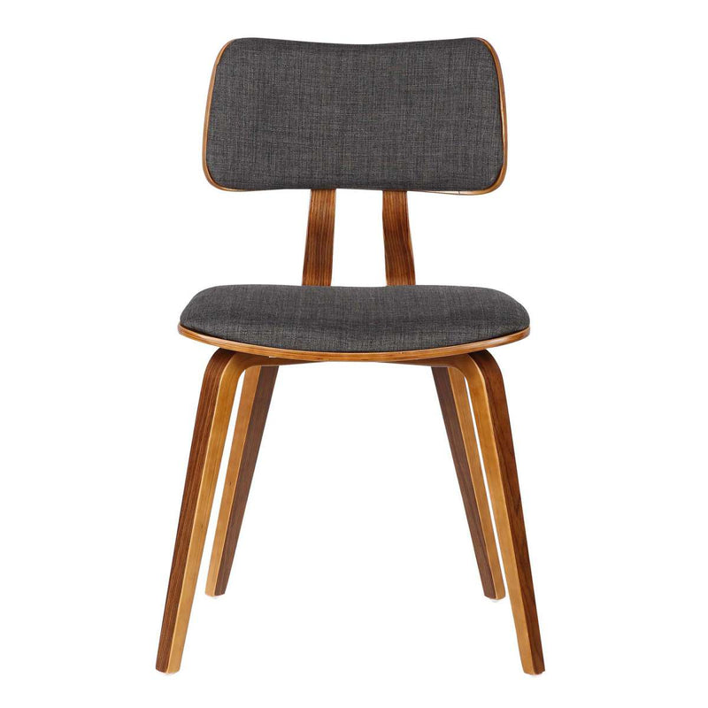 Fabric Upholstered Split Curved Back Wood Dining Chair, Brown And Dark Gray By Benzara | Dining Chairs |  Modishstore 