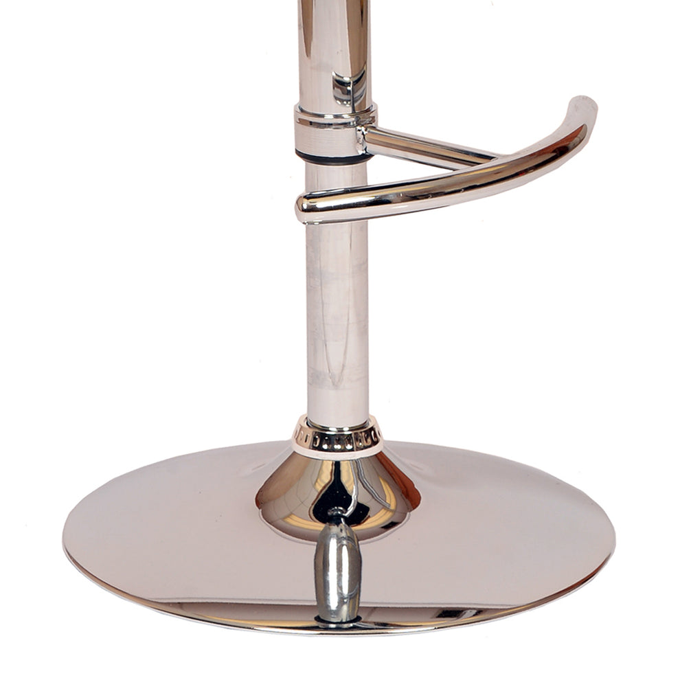 Wooden Open Back Barstool With Adjustable Pedestal Base Cream And Brown By Benzara | Bar Stools | Modishstore - 5