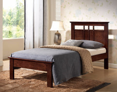Contemporary Style Twin Bed With Wooden Panel Headboard, Brown By Benzara