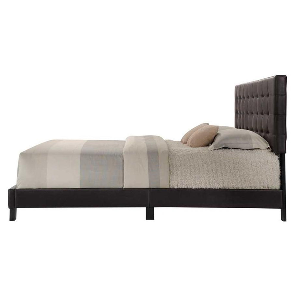 Sophistiated Transitional Style Queen Size Padded Bed, Brown  By Benzara | Beds |  Modishstore  - 3
