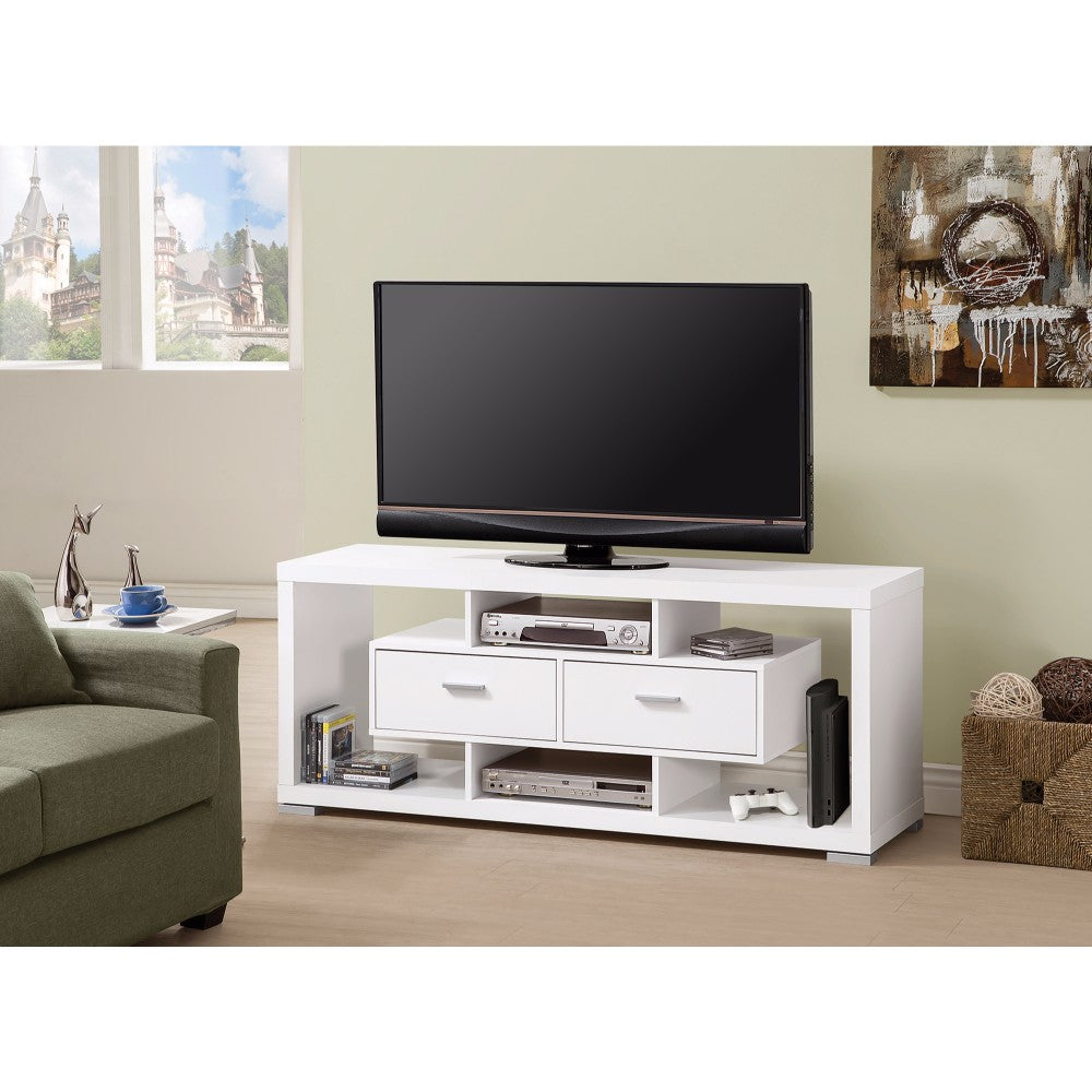 Spacious Modern Style Tv Console, White  By Benzara | TV Stands |  Modishstore 