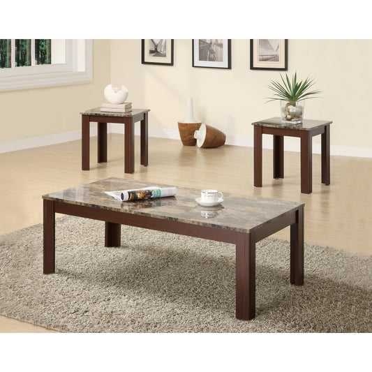 Solid Modern Style 3 Piece Occasional Table Set, Brown  By Benzara | Coffee Tables |  Modishstore 