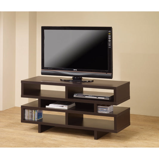 Contemporary Tv Console With Open Storage, Brown  By Benzara | TV Stands |  Modishstore 