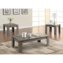 Enormous 3 Piece Weathered Gray Occasional Table Set By Benzara