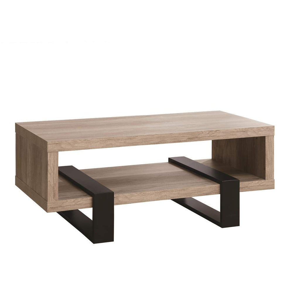 Modern Driftwood Open Shelf Coffee Table, Gray And Brown By Benzara | Coffee Tables | Modishstore - 5
