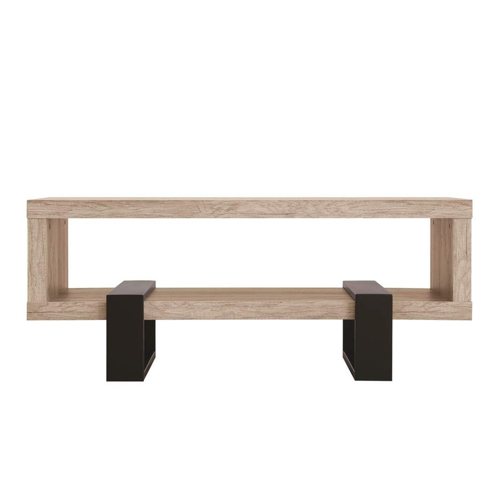 Modern Driftwood Open Shelf Coffee Table, Gray And Brown By Benzara | Coffee Tables | Modishstore - 6
