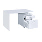 Gorgeous White Wooden Desk With Cabinet  By Benzara | Desks |  Modishstore  - 4