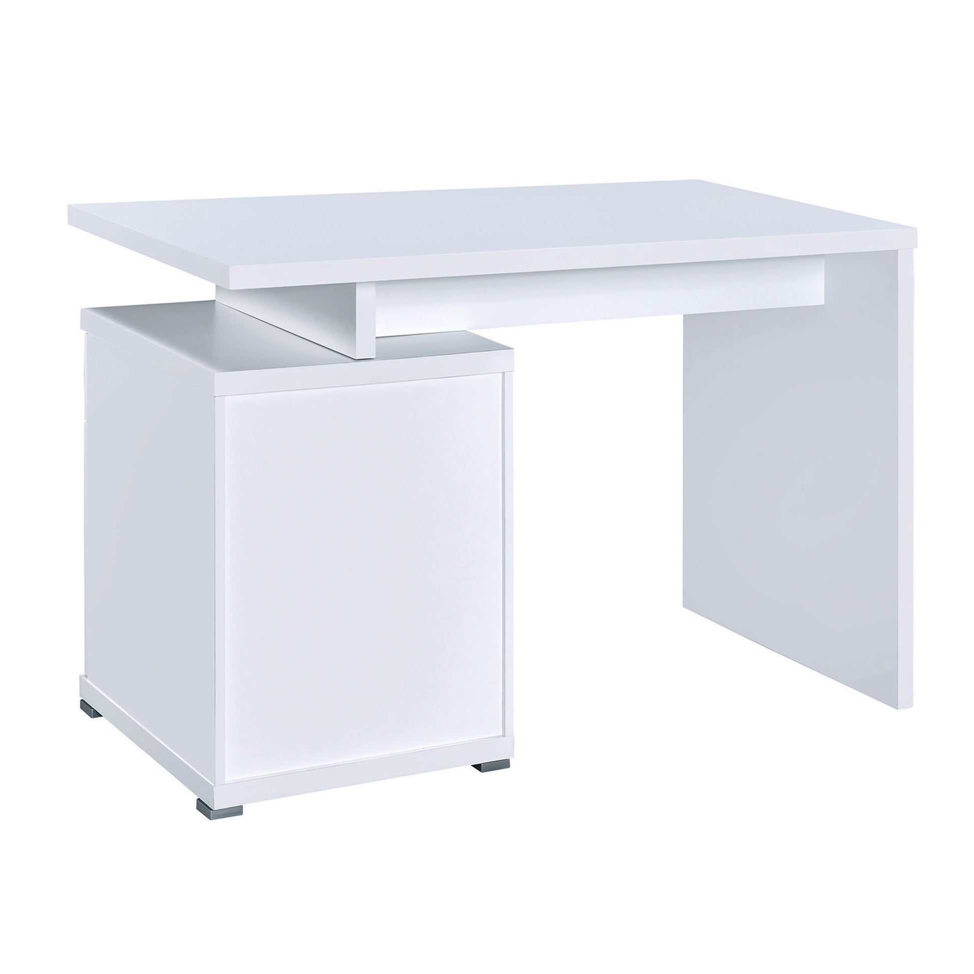 Gorgeous White Wooden Desk With Cabinet  By Benzara | Desks |  Modishstore  - 3