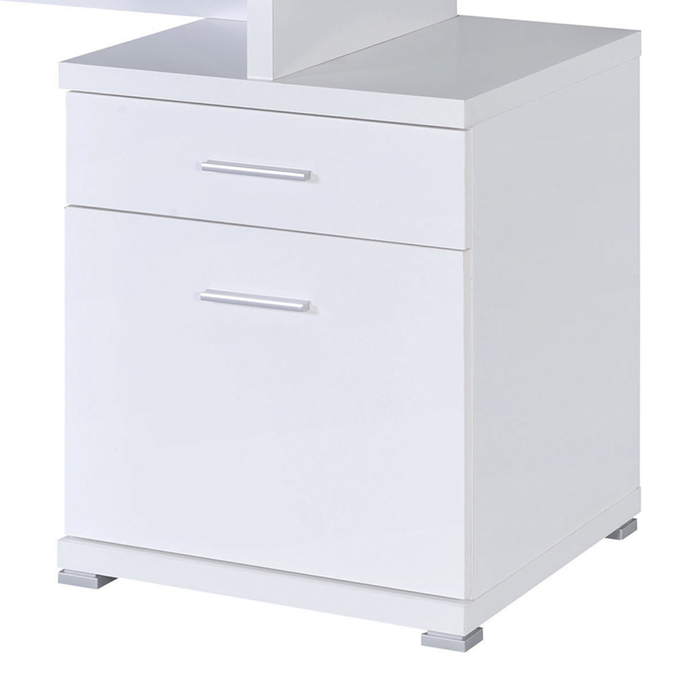 Gorgeous White Wooden Desk With Cabinet  By Benzara | Desks |  Modishstore  - 5