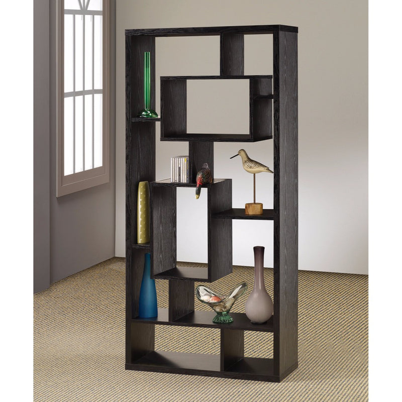 Expressive Wooden Bookcase With Center Back Panel, Brown  By Benzara | Bookcases |  Modishstore 