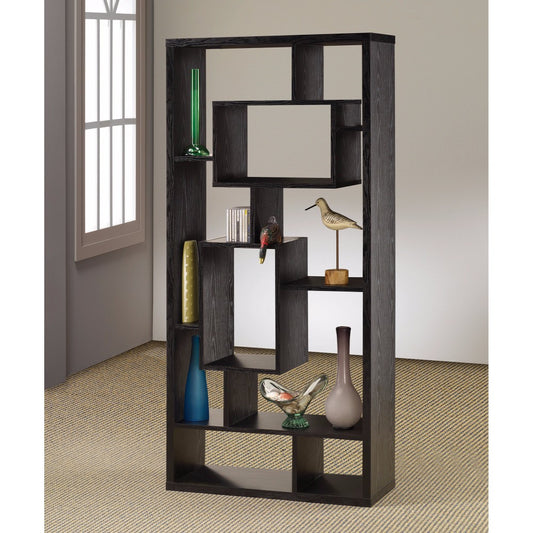 Asymmetrical Cube Black Book Case With Shelves By Benzara | Bookcases |  Modishstore 