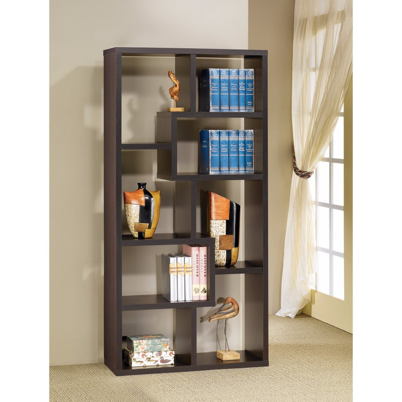 Contemporary Asymmetrical Cube Bookcase, Brown By Benzara | Bookcases |  Modishstore 
