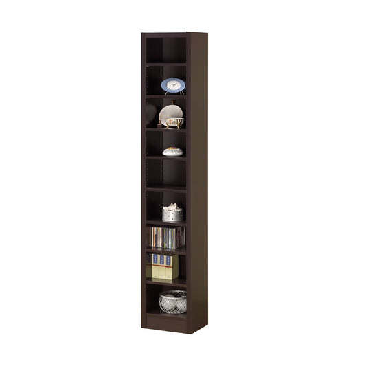 Glimmering Brown Narrow Wooden Bookcase  By Benzara | Bookcases |  Modishstore 