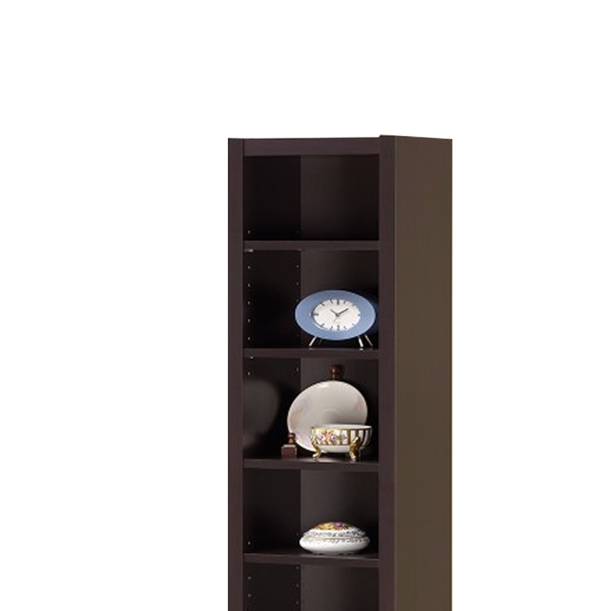 Glimmering Brown Narrow Wooden Bookcase  By Benzara | Bookcases |  Modishstore  - 4