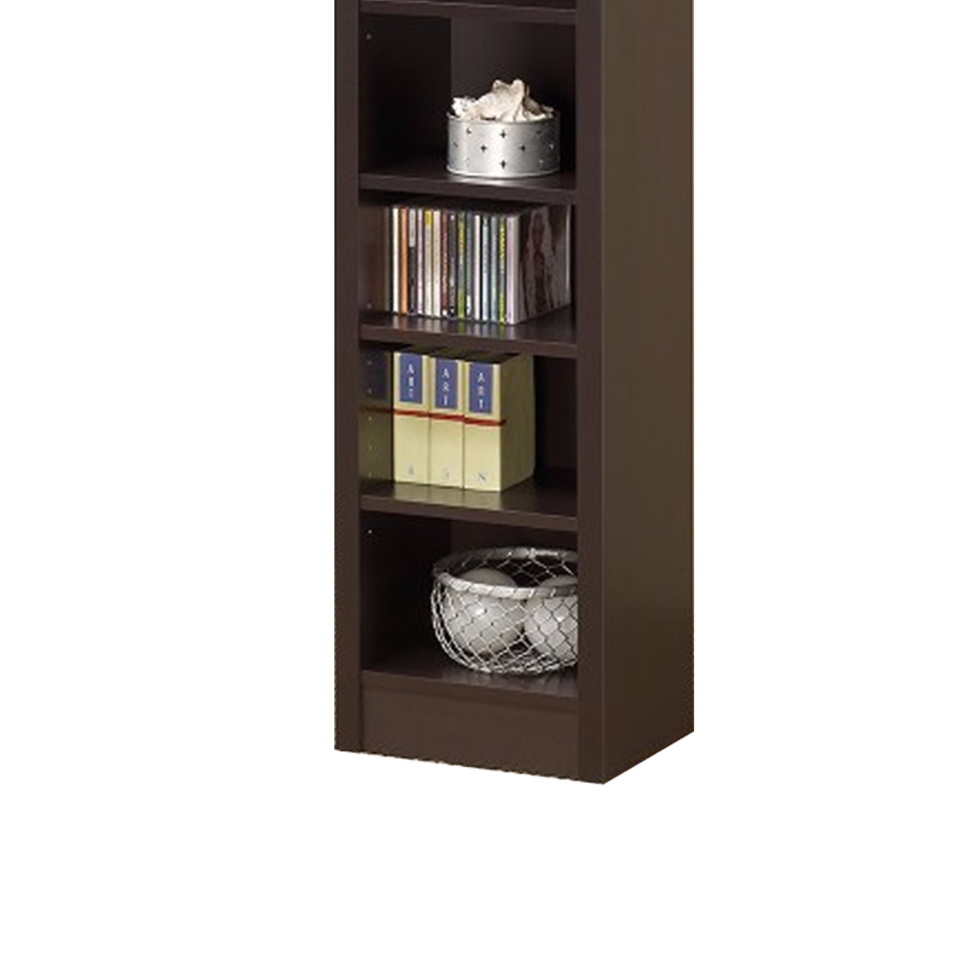 Glimmering Brown Narrow Wooden Bookcase  By Benzara | Bookcases |  Modishstore  - 3