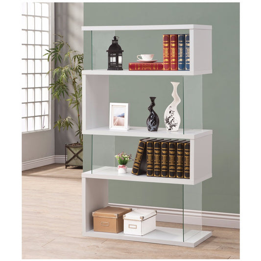 Fantastic Glossy White Wooden Bookcase By Benzara | Bookcases |  Modishstore 