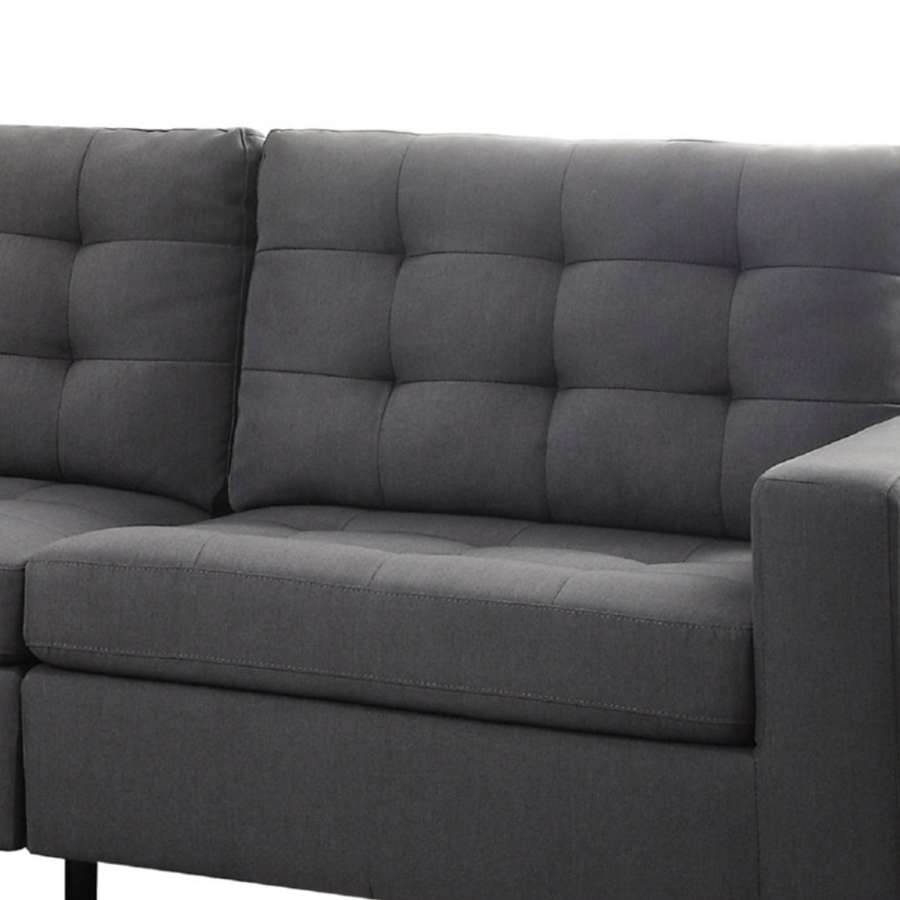 Dashing Sofa In Gray Linen Fabric By Benzara | Sofas |  Modishstore  - 3