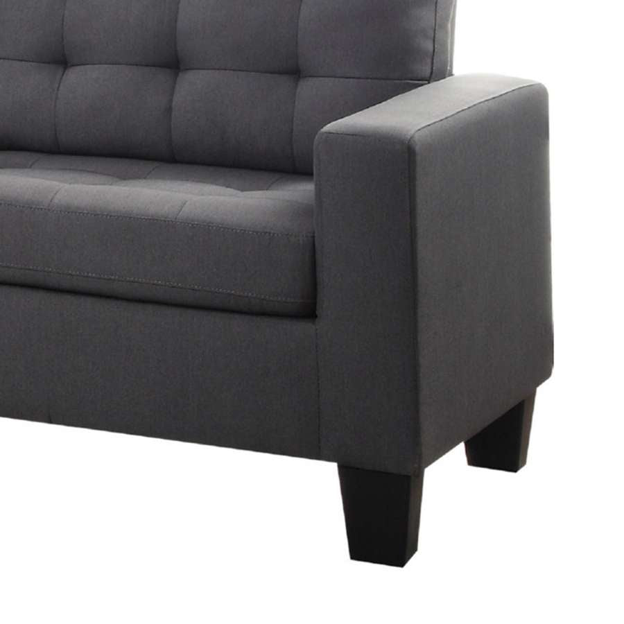 Dashing Sofa In Gray Linen Fabric By Benzara | Sofas |  Modishstore  - 4