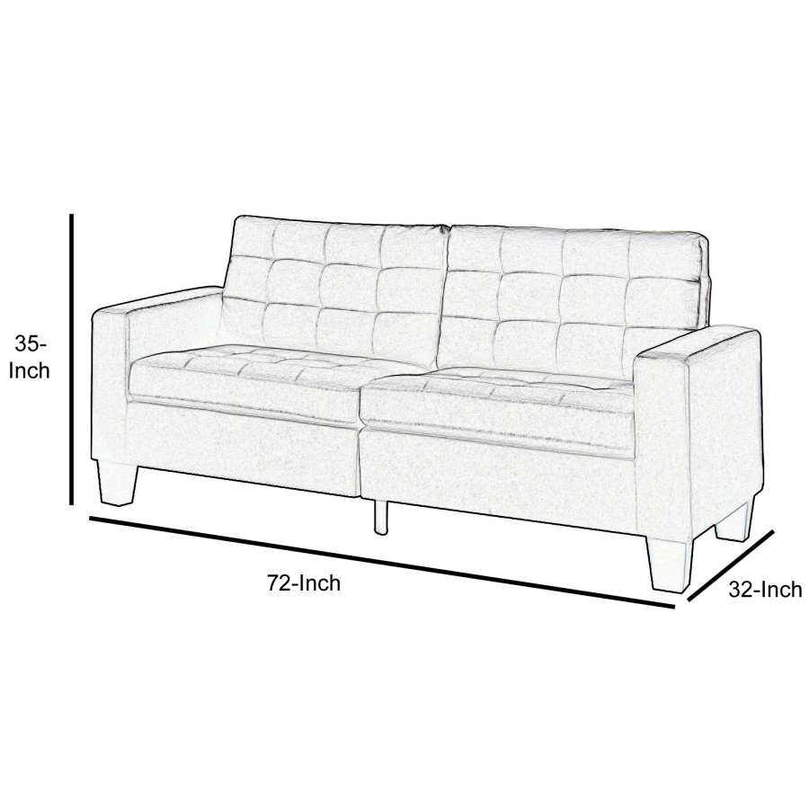 Dashing Sofa In Gray Linen Fabric By Benzara | Sofas |  Modishstore  - 5