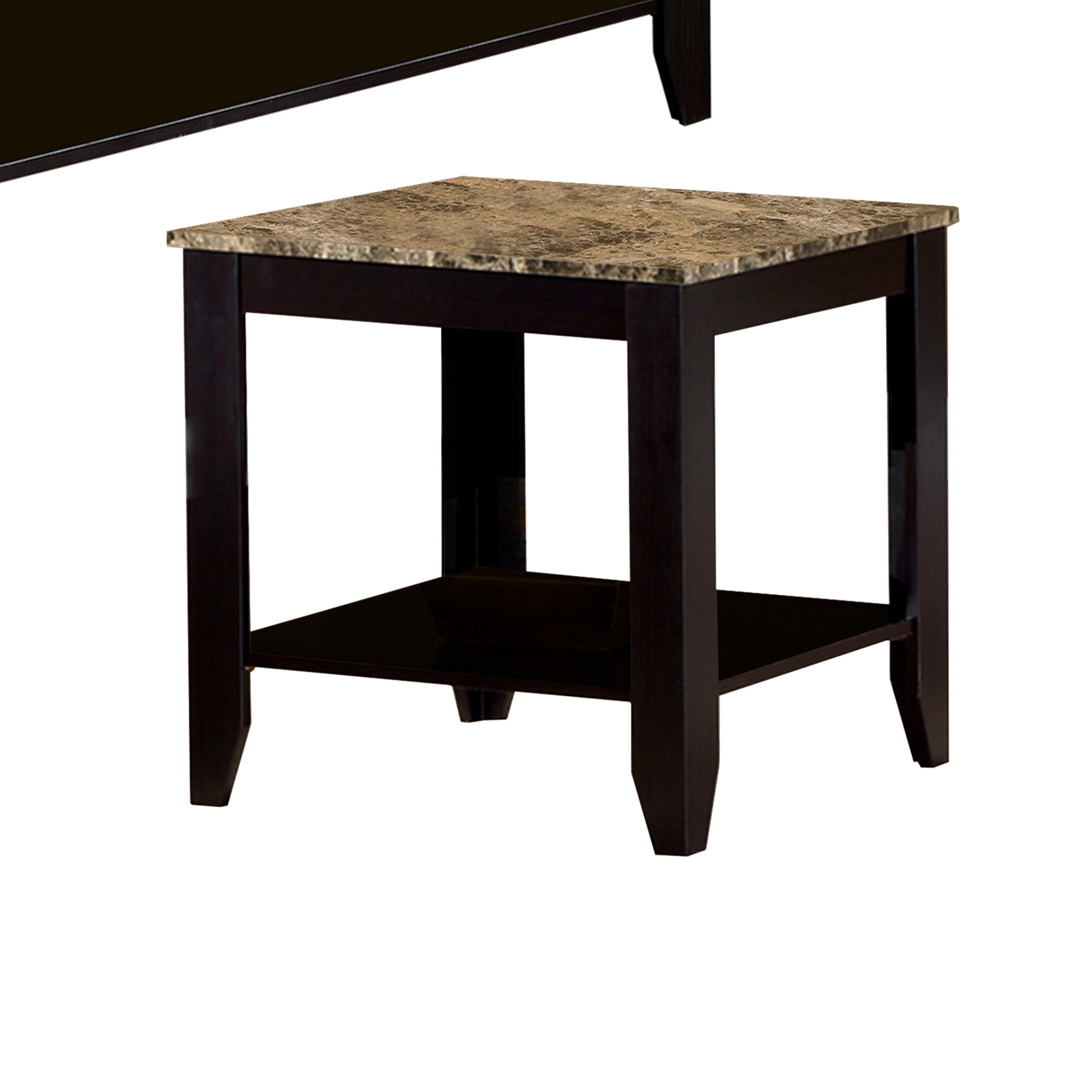 Artistic 3 Piece Occasional Table Set With Marble Top, Brown  By Benzara | Coffee Tables |  Modishstore  - 4