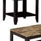Artistic 3 Piece Occasional Table Set With Marble Top, Brown  By Benzara | Coffee Tables |  Modishstore  - 5