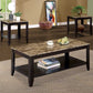 Artistic 3 Piece Occasional Table Set With Marble Top, Brown  By Benzara | Coffee Tables |  Modishstore  - 2
