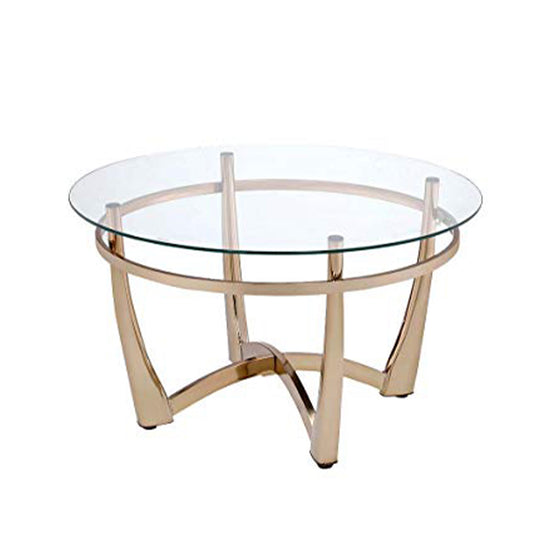 Attractive Coffee Table, Gold & Clear Glass  By Benzara | Coffee Tables |  Modishstore 