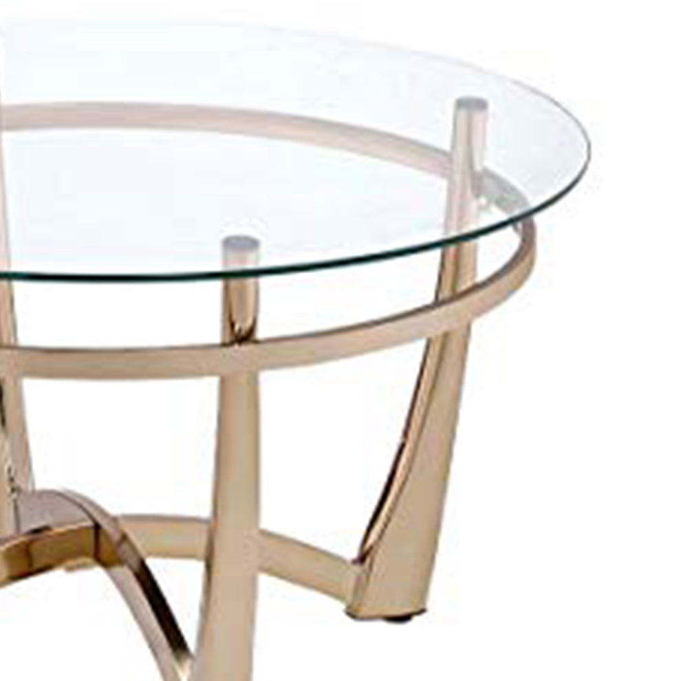 Attractive Coffee Table, Gold & Clear Glass  By Benzara | Coffee Tables |  Modishstore  - 5