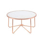 18 Inch Round Coffee Table With Frosted Glass Top, Rose Gold  By Benzara | Coffee Tables |  Modishstore 