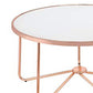 18 Inch Round Coffee Table With Frosted Glass Top, Rose Gold  By Benzara | Coffee Tables |  Modishstore  - 2