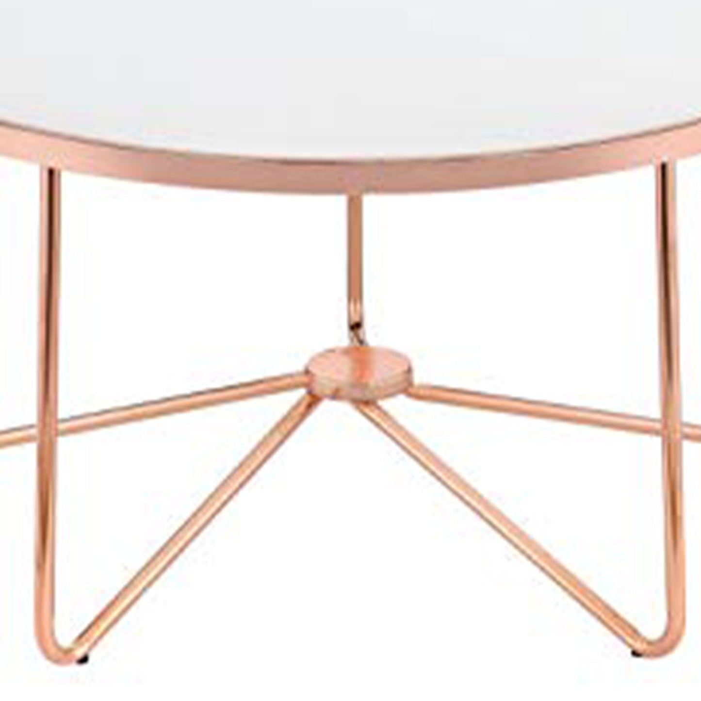 18 Inch Round Coffee Table With Frosted Glass Top, Rose Gold  By Benzara | Coffee Tables |  Modishstore  - 3