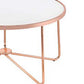 18 Inch Round Coffee Table With Frosted Glass Top, Rose Gold  By Benzara | Coffee Tables |  Modishstore  - 5